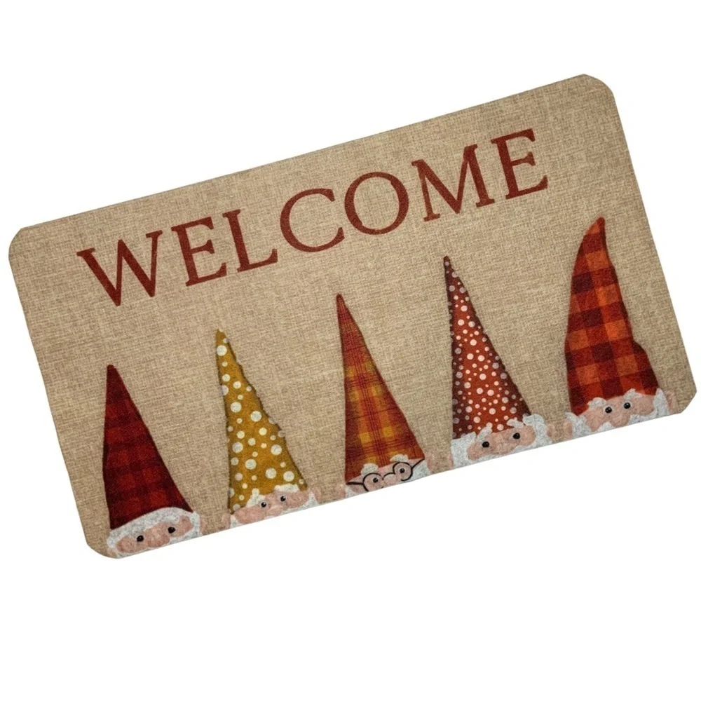 Thankful Home Accent Rug Gnome Welcome Mat Non Skid 17 x 30 in Neutral Rustic